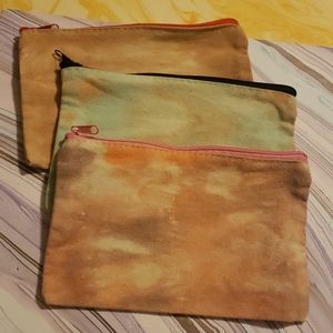 3 for $18 3 Tie Dye Makeup Bags
